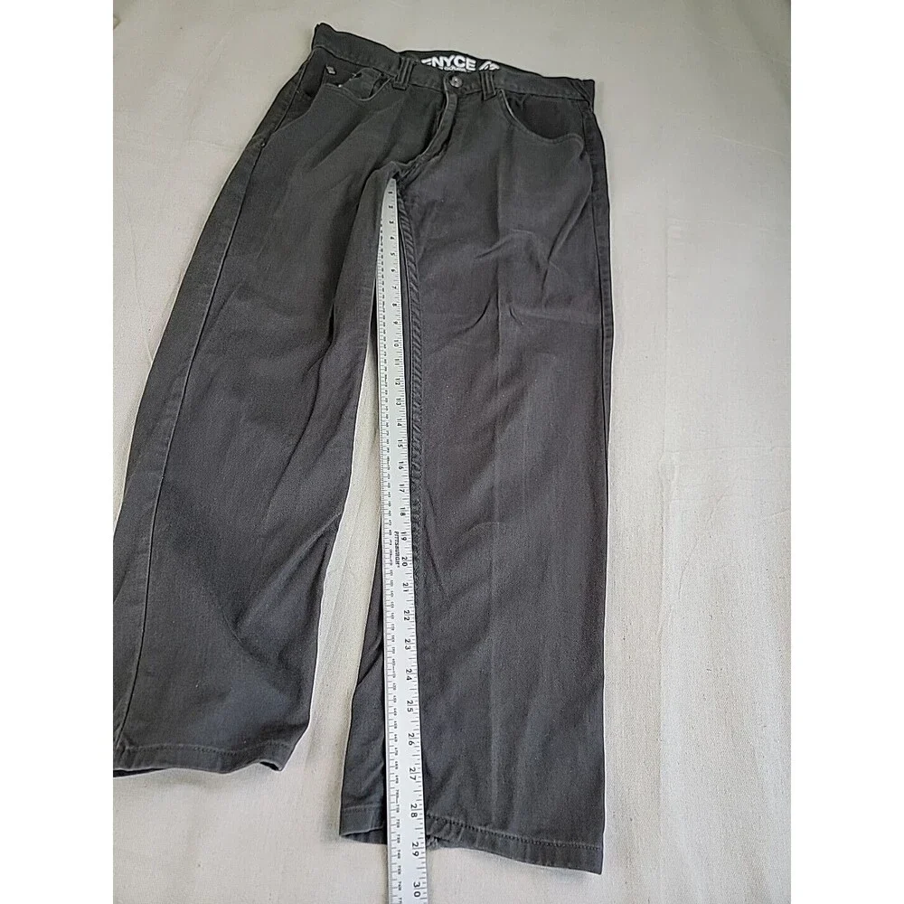 Enyce Jeans Mens 32x29 Straight Black Hip Hop Sean‎ Combs Mid Rise Cotton Logo
